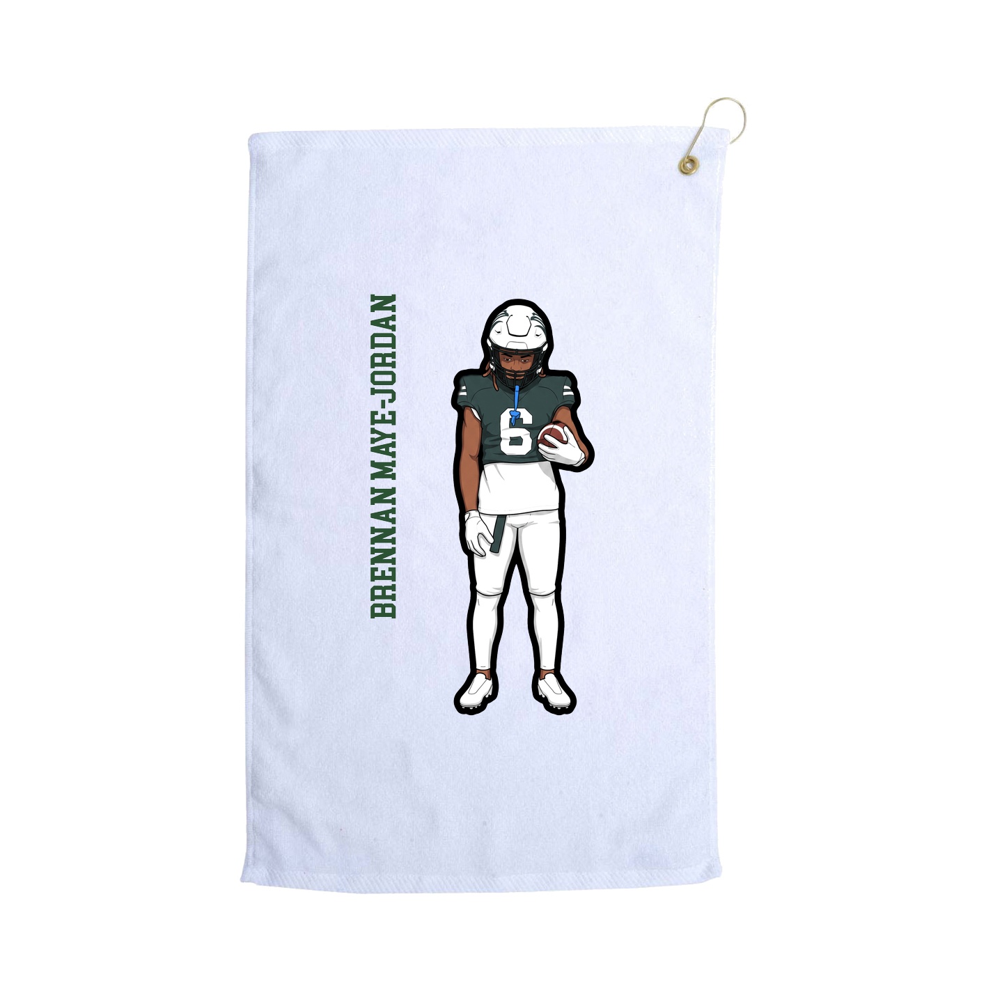 Golf Towel — Name Vertical in White