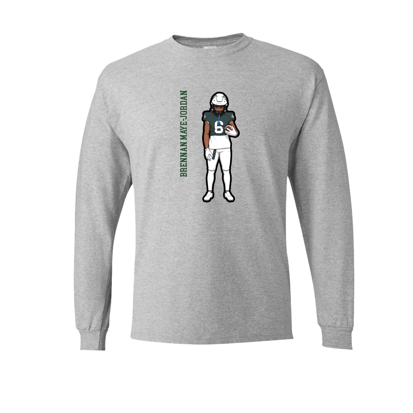 Long Sleeve Tee — Name Vertical in Grey