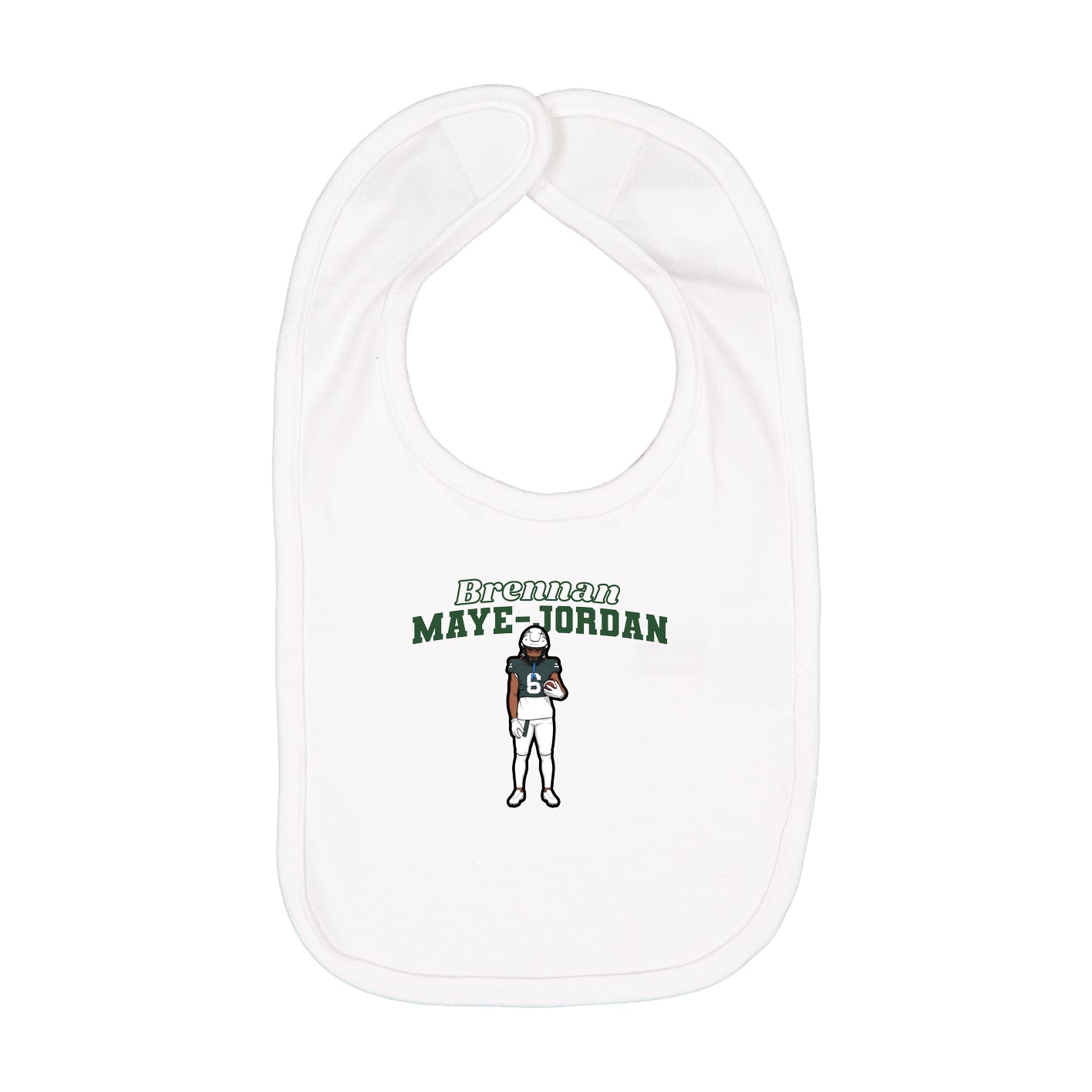 Infant Bib — Name Arch in White