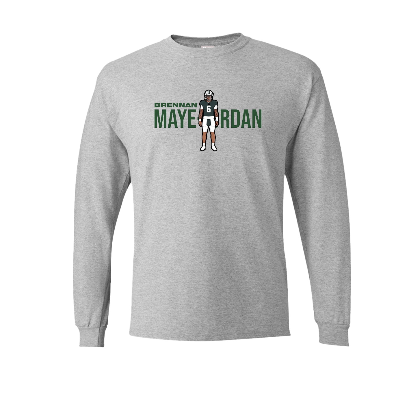 Long Sleeve Tee — Player Name in Grey