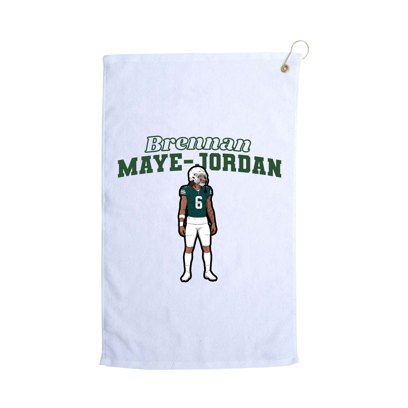 Golf Towel — Name Arch in White
