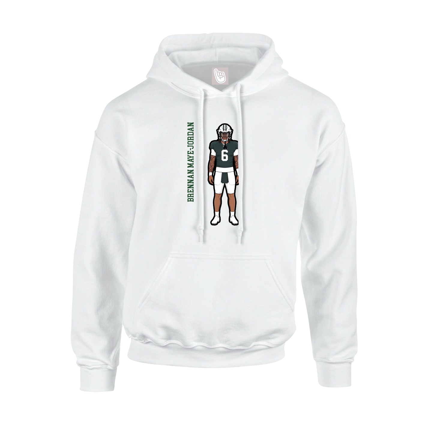 Hoodie — Name Vertical in White