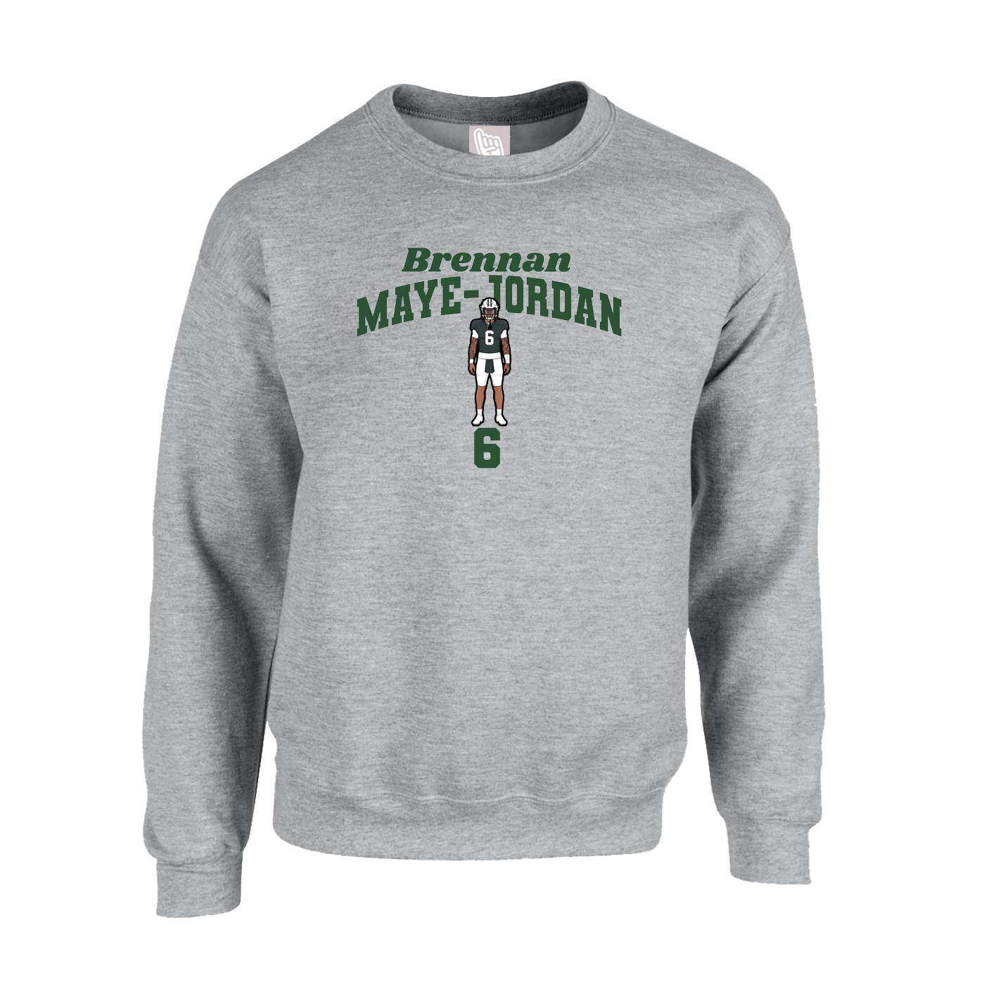 Fleece Crew — Signature Arch in Grey