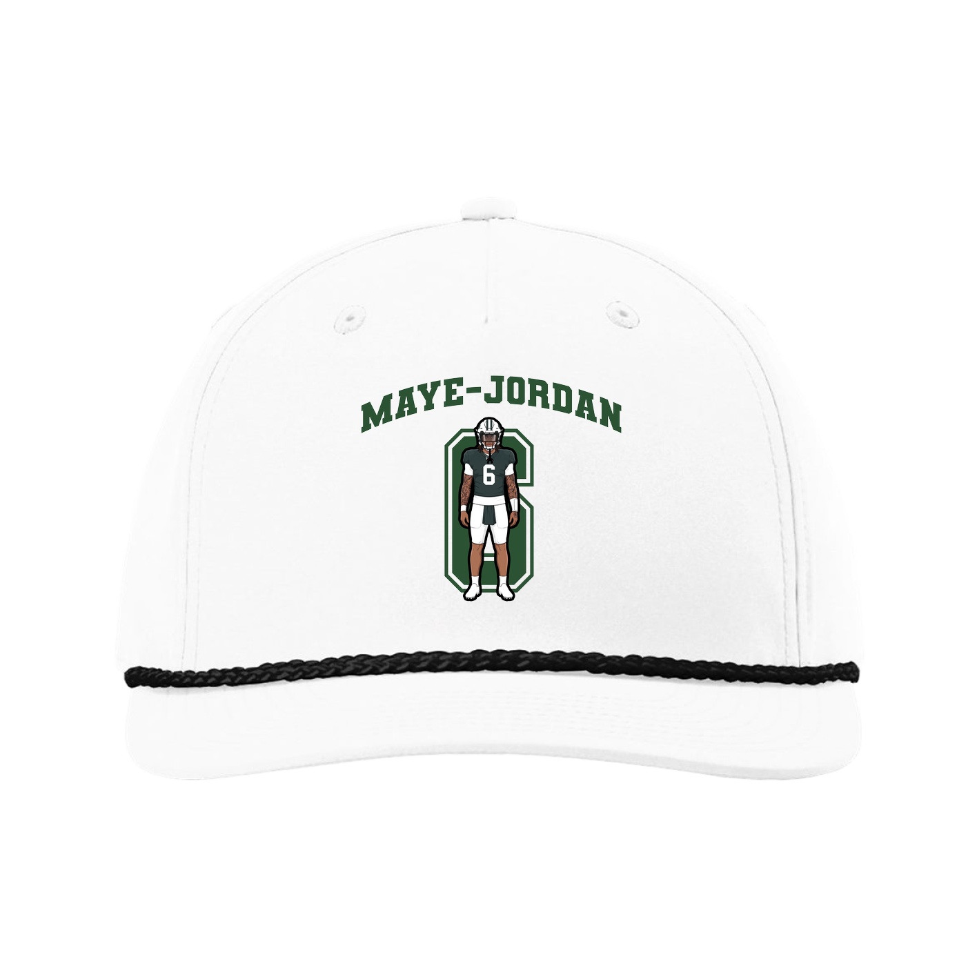 Five-Panel Classic Rope Cap — Number in White