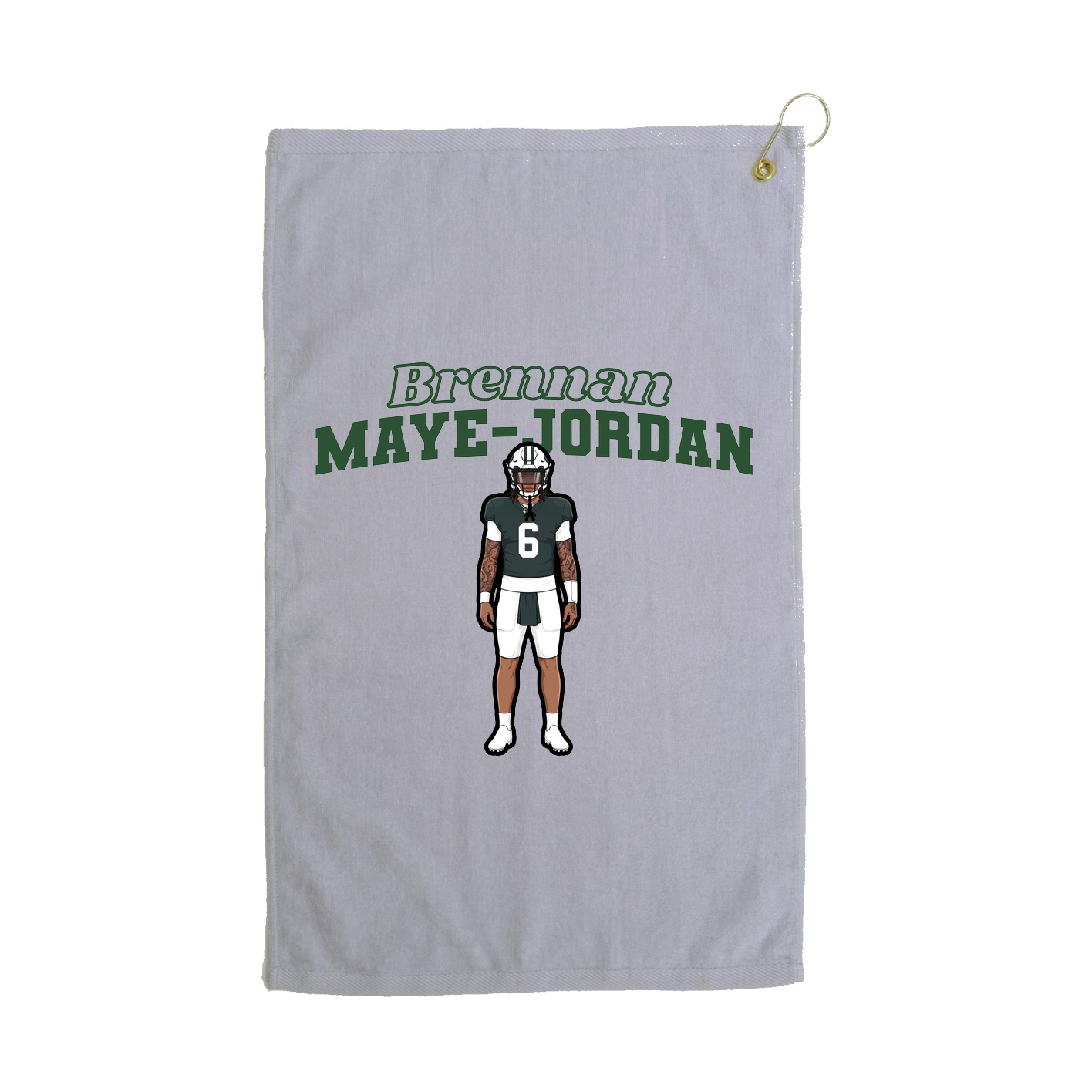 Golf Towel — Name Arch in Grey