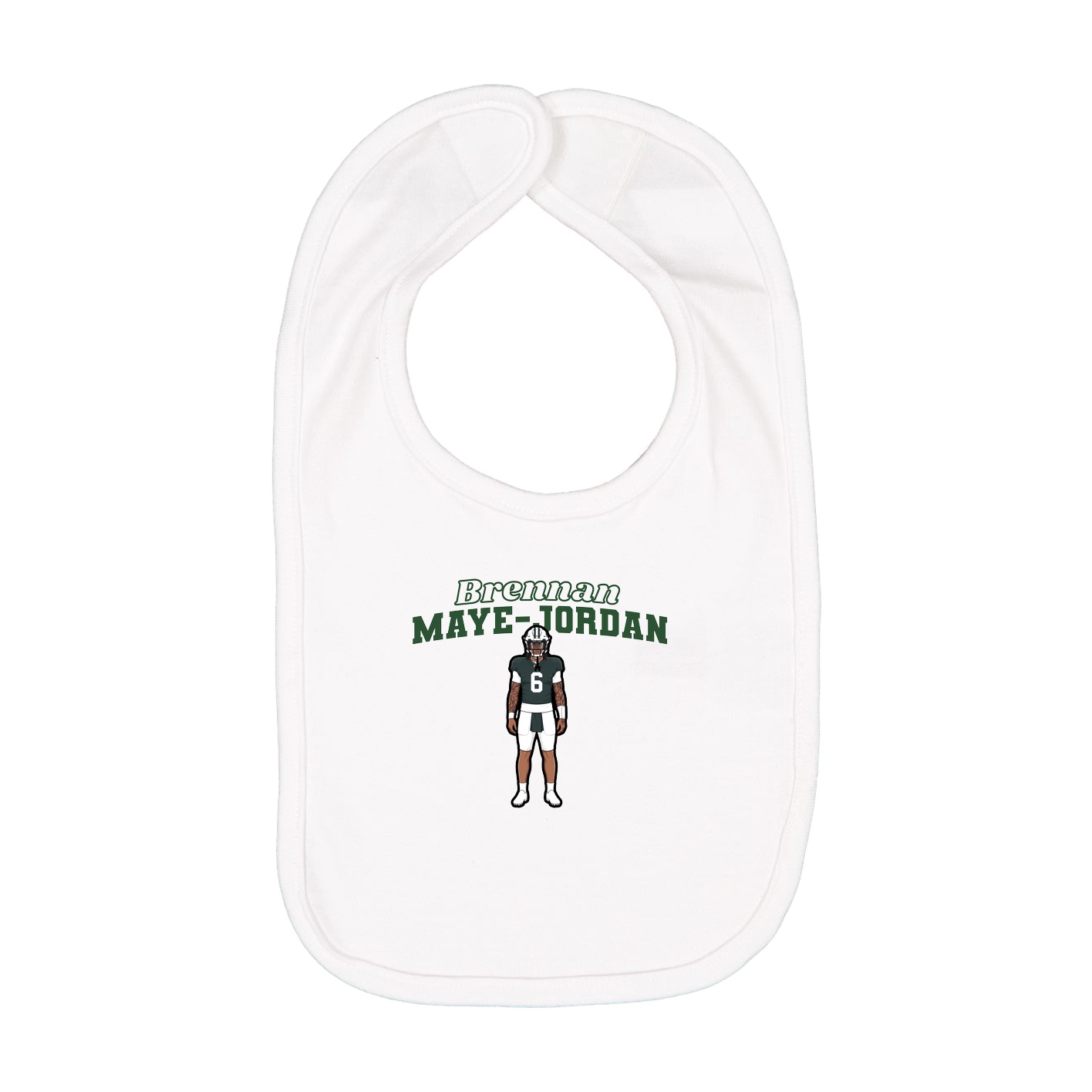 Infant Bib — Name Arch in White