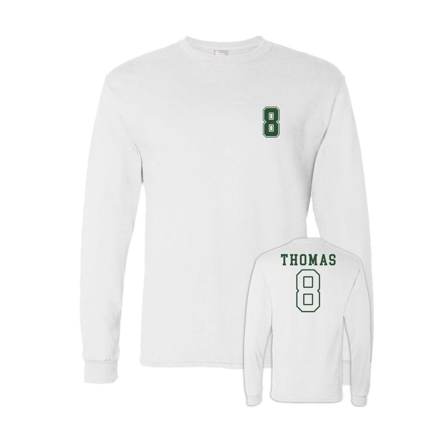 Long Sleeve Tee — Chest Back in White