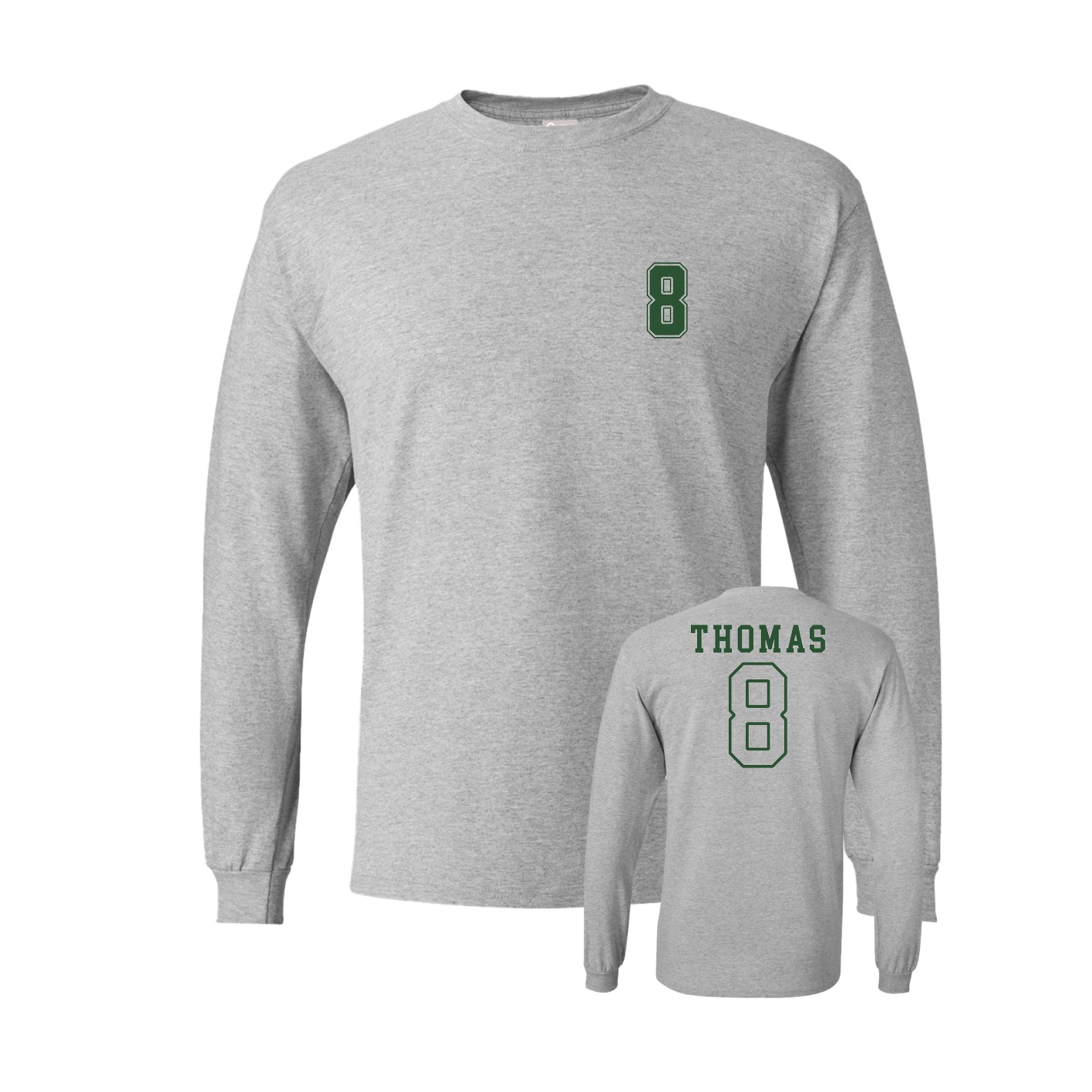 Long Sleeve Tee — Chest Back in Grey