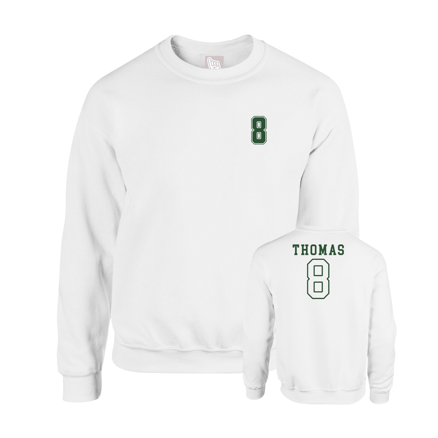 Fleece Crew — Chest Back in White