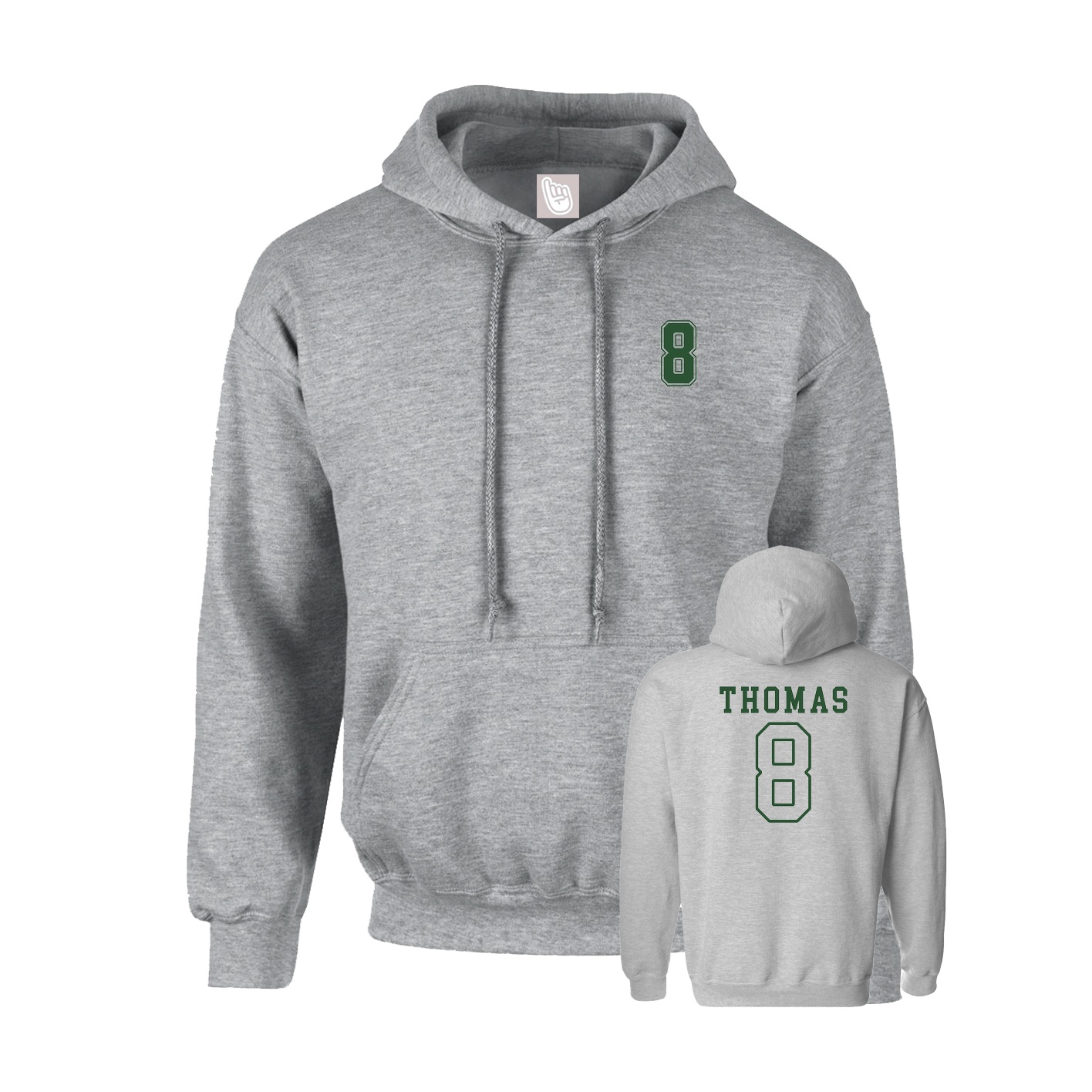 Youth Hoodie — Chest Back in Grey