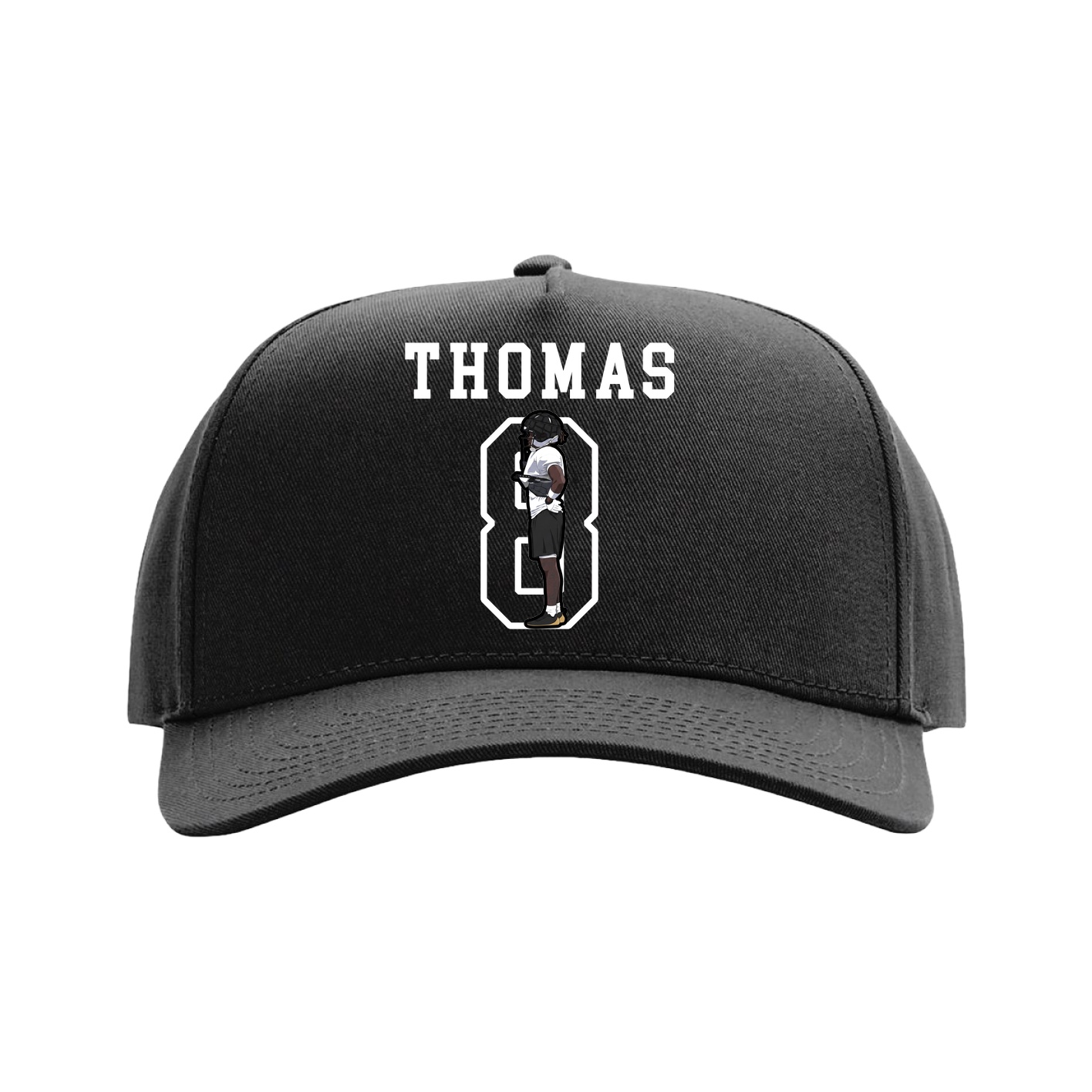 Full Fabric Five-Panel Champ Cap — Shirsey in Black