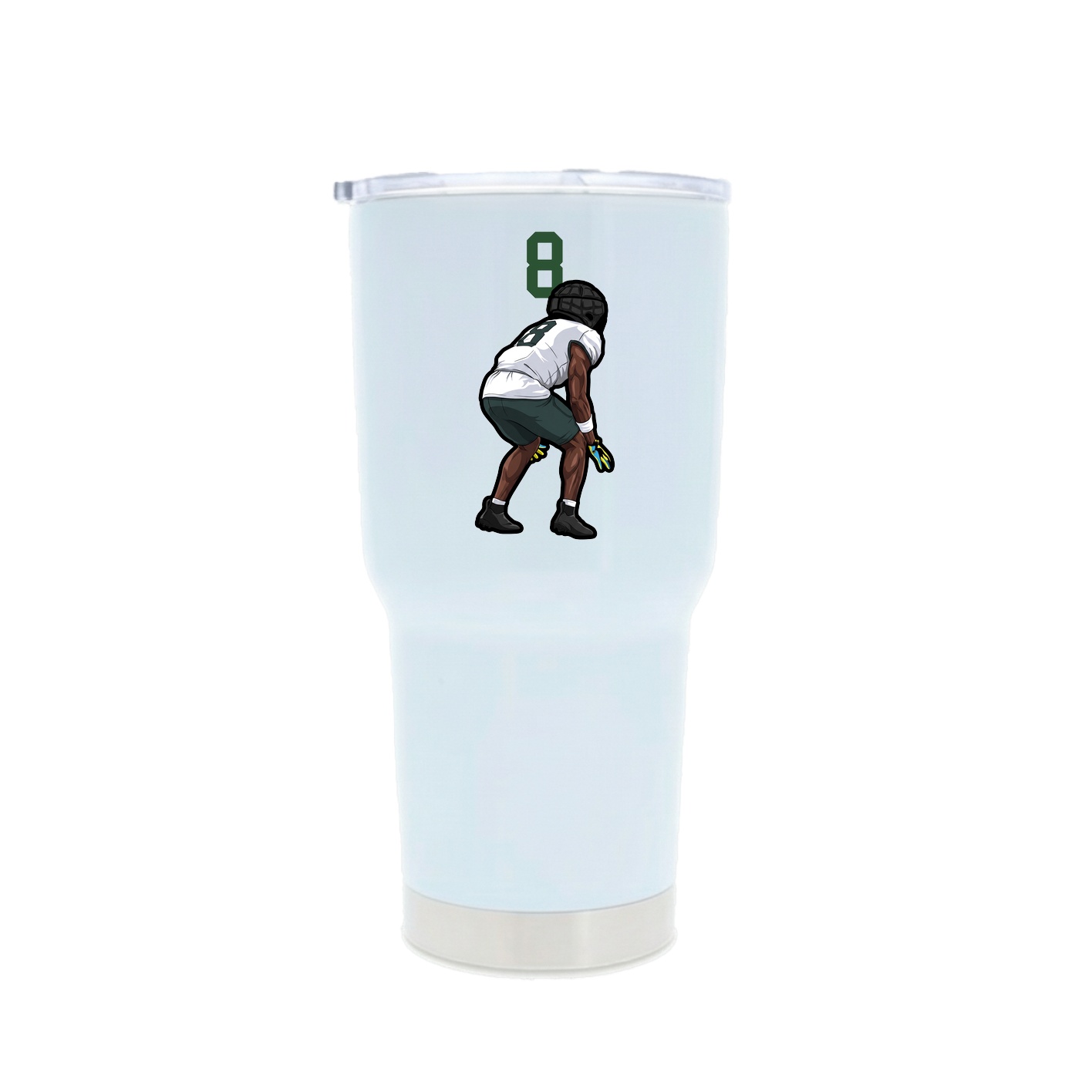 30oz Stainless Steel Tumbler — Number Top in White