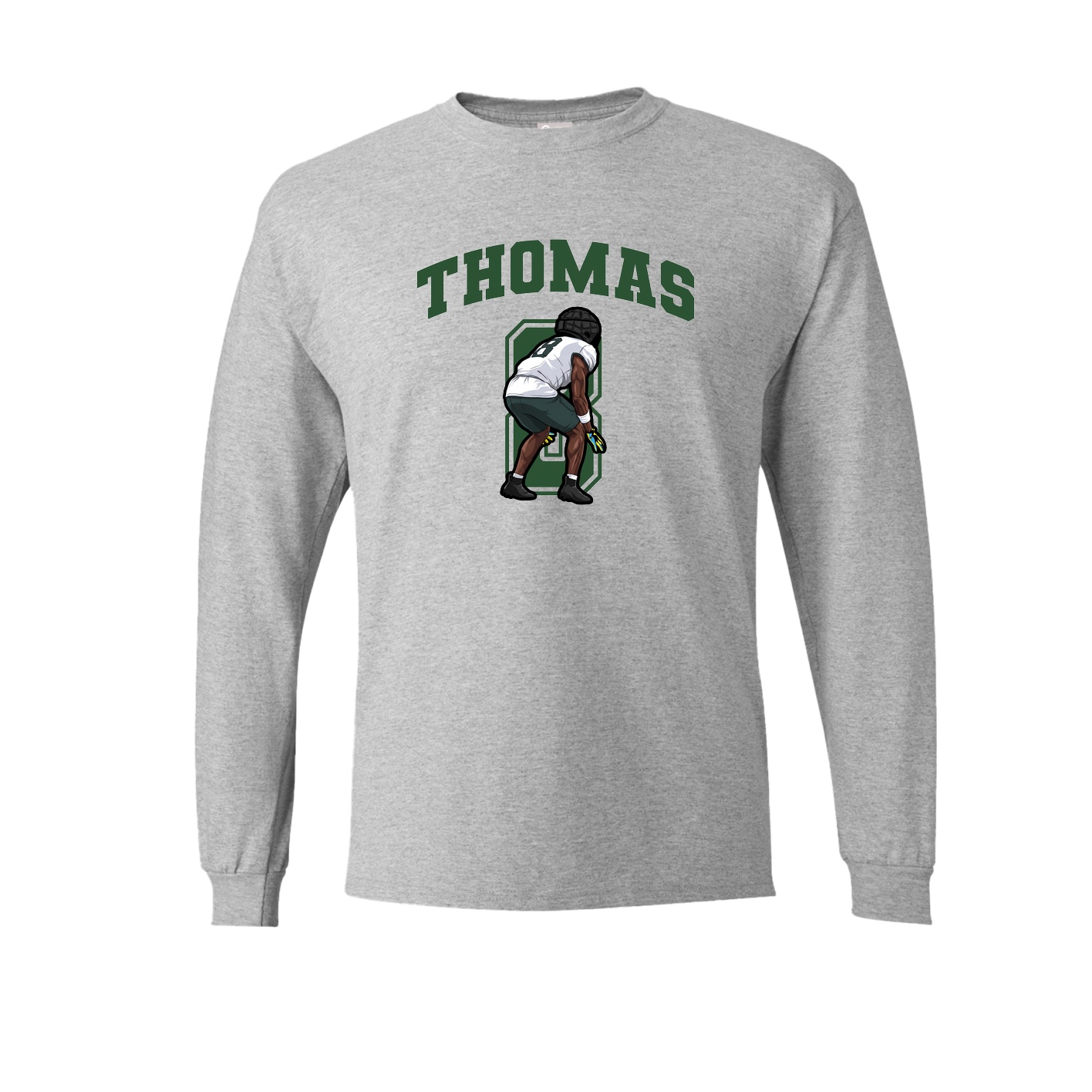 Long Sleeve Tee — Number in Grey