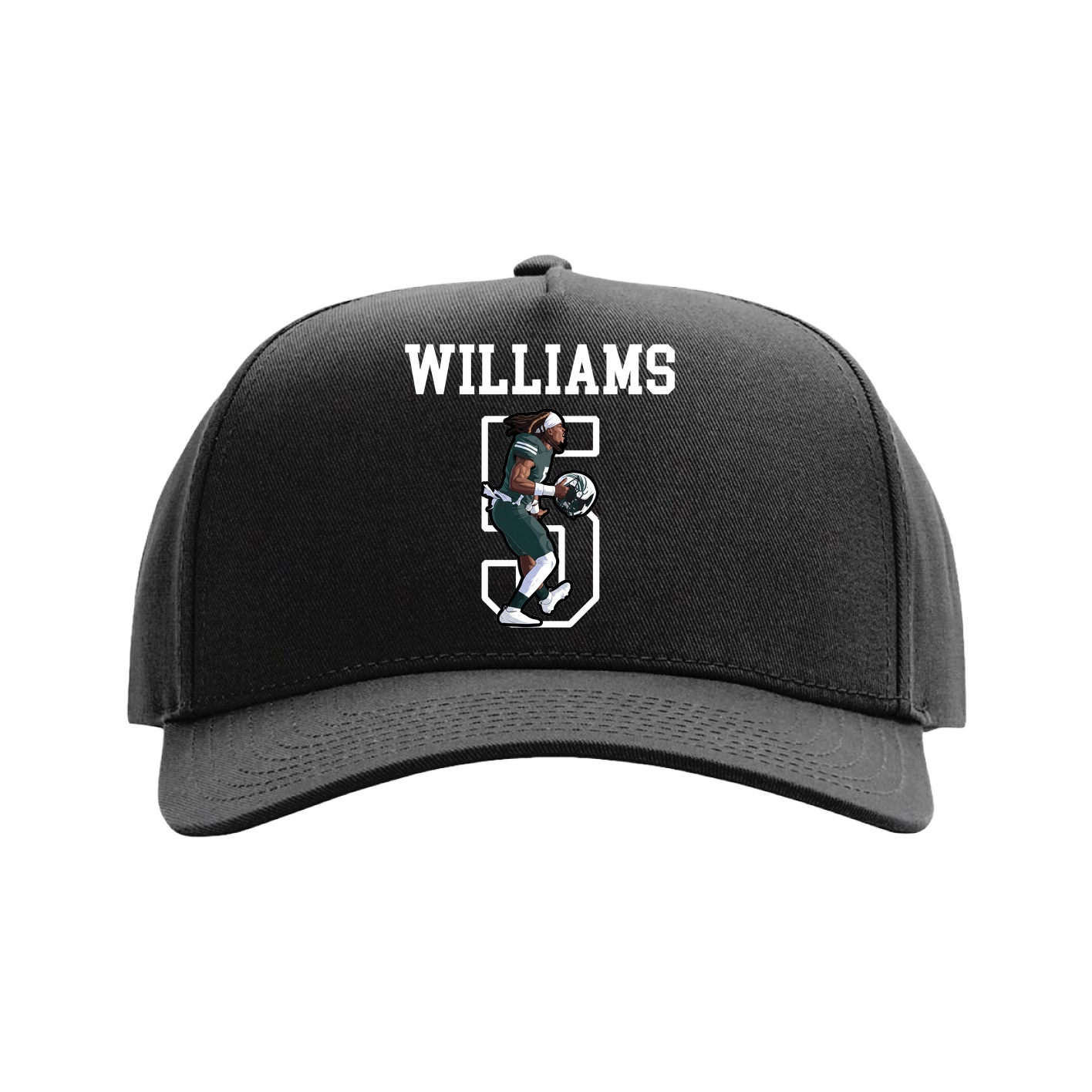 Full Fabric Five-Panel Champ Cap — Shirsey in Black