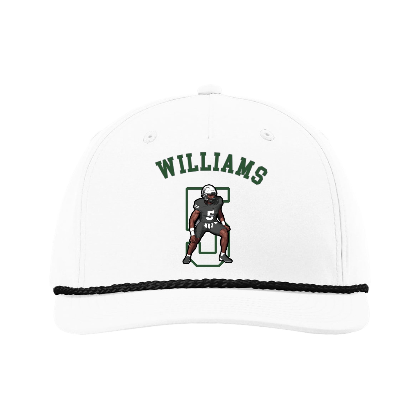 Five-Panel Classic Rope Cap — Shirsey Arch in White