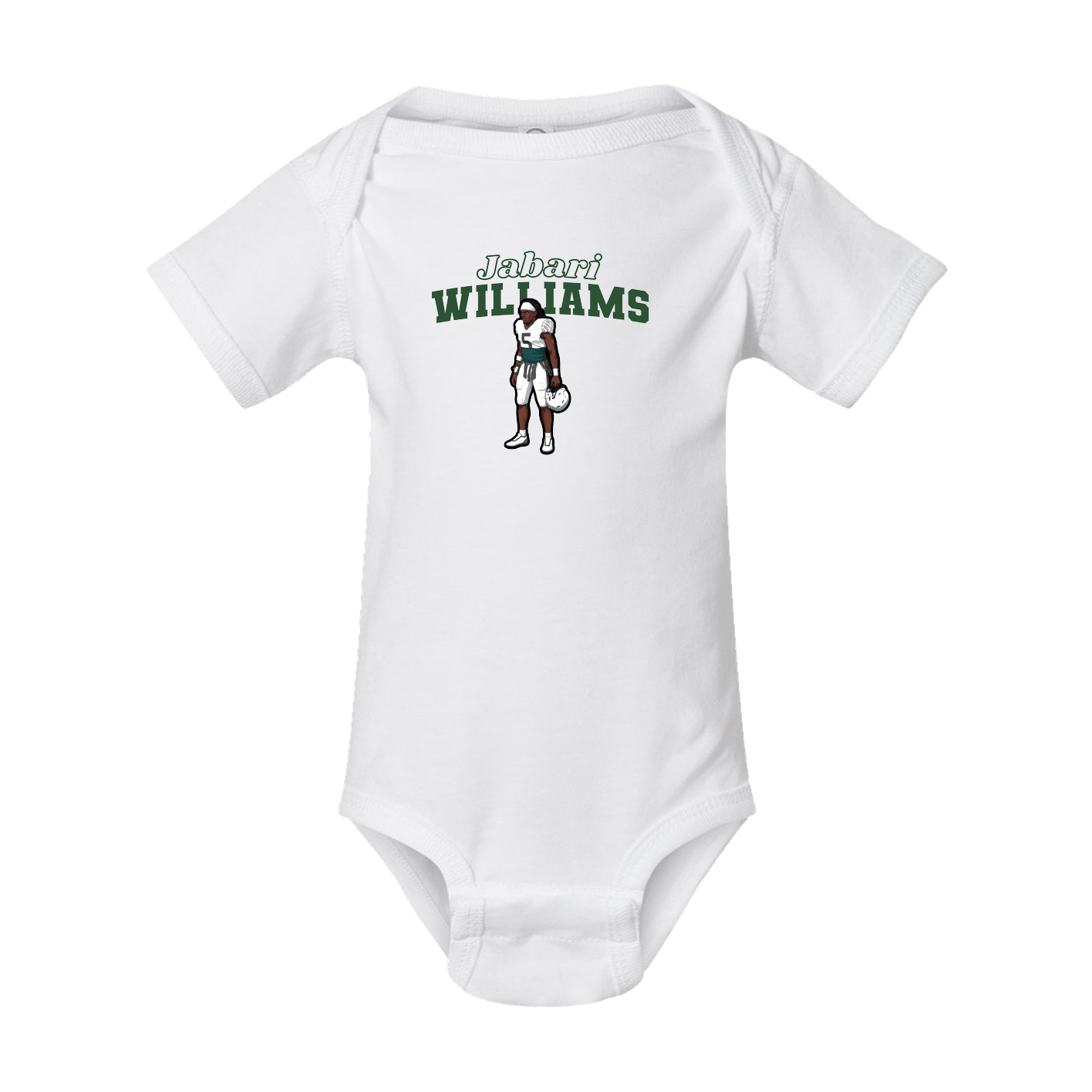 Baby Onesie — Name Arch in White
