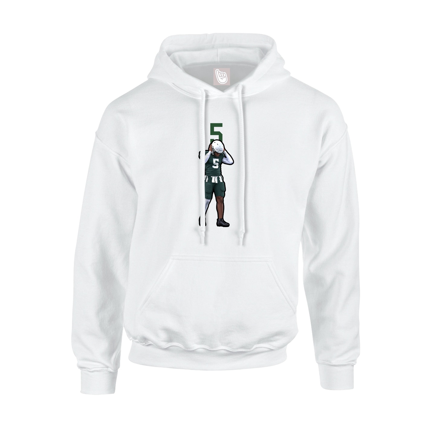 Youth Hoodie — Number Top in White