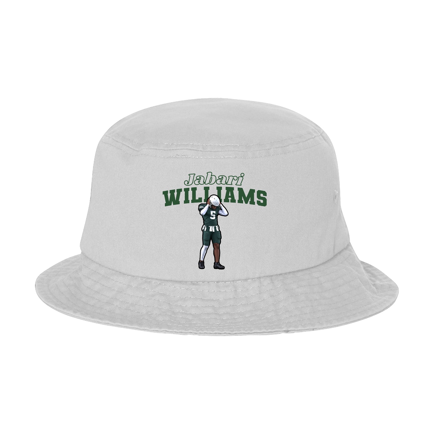 Bucket Cap — Name Arch in White