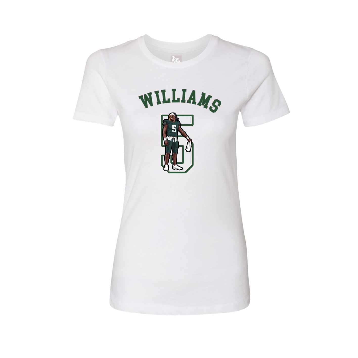 Fitted Women's Tee — Shirsey Arch in White