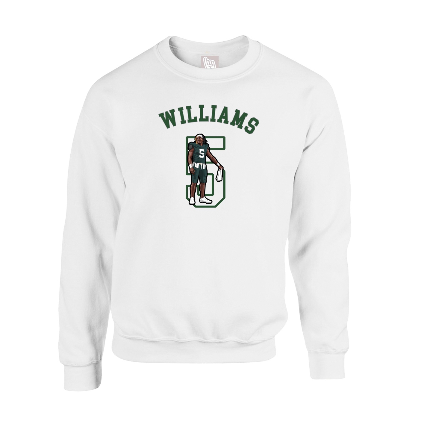 Fleece Crew — Shirsey Arch in White