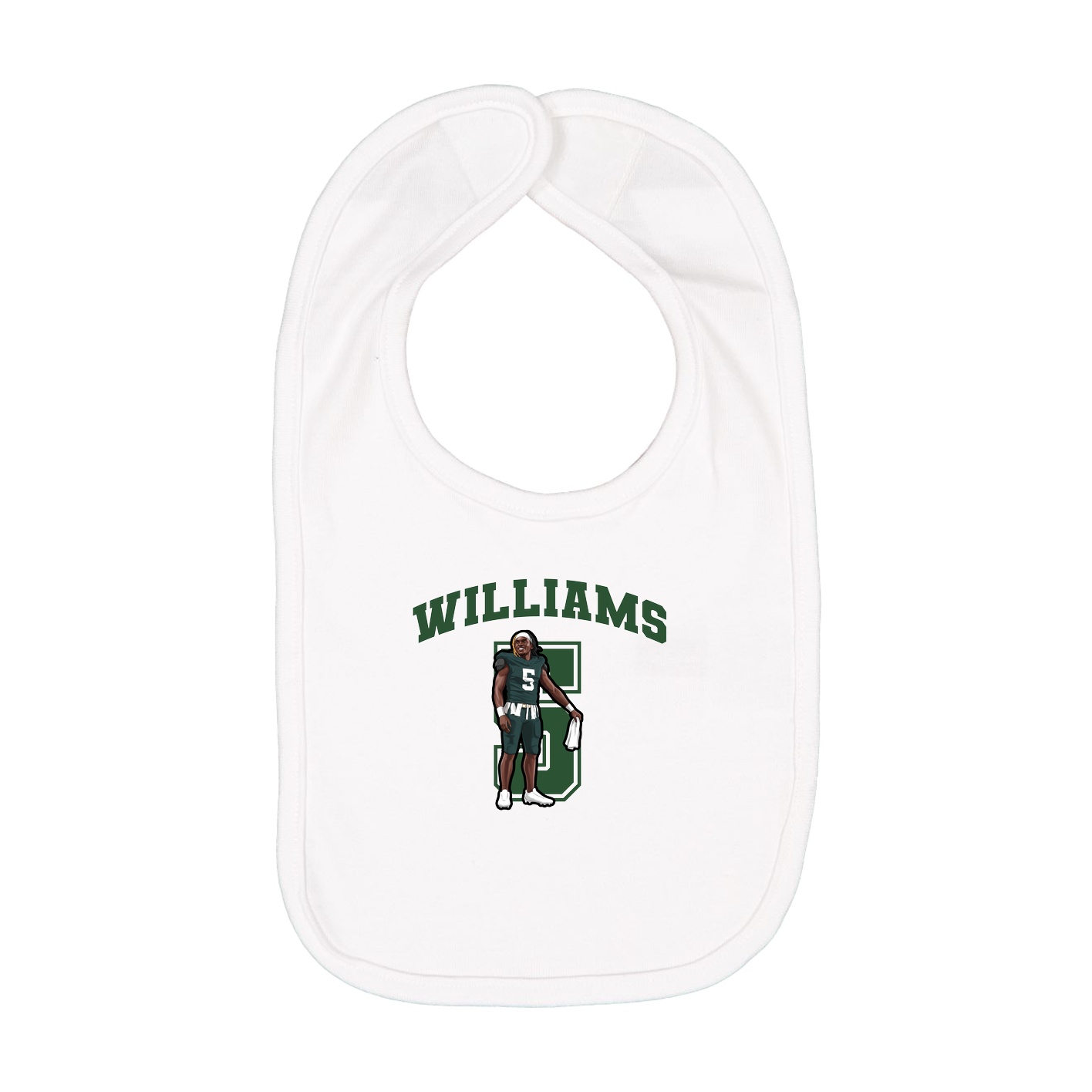 Infant Bib — Number in White
