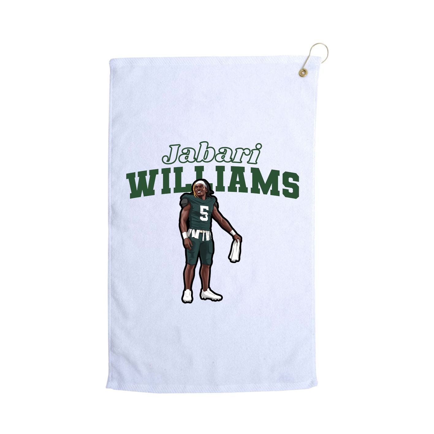 Golf Towel — Name Arch in White