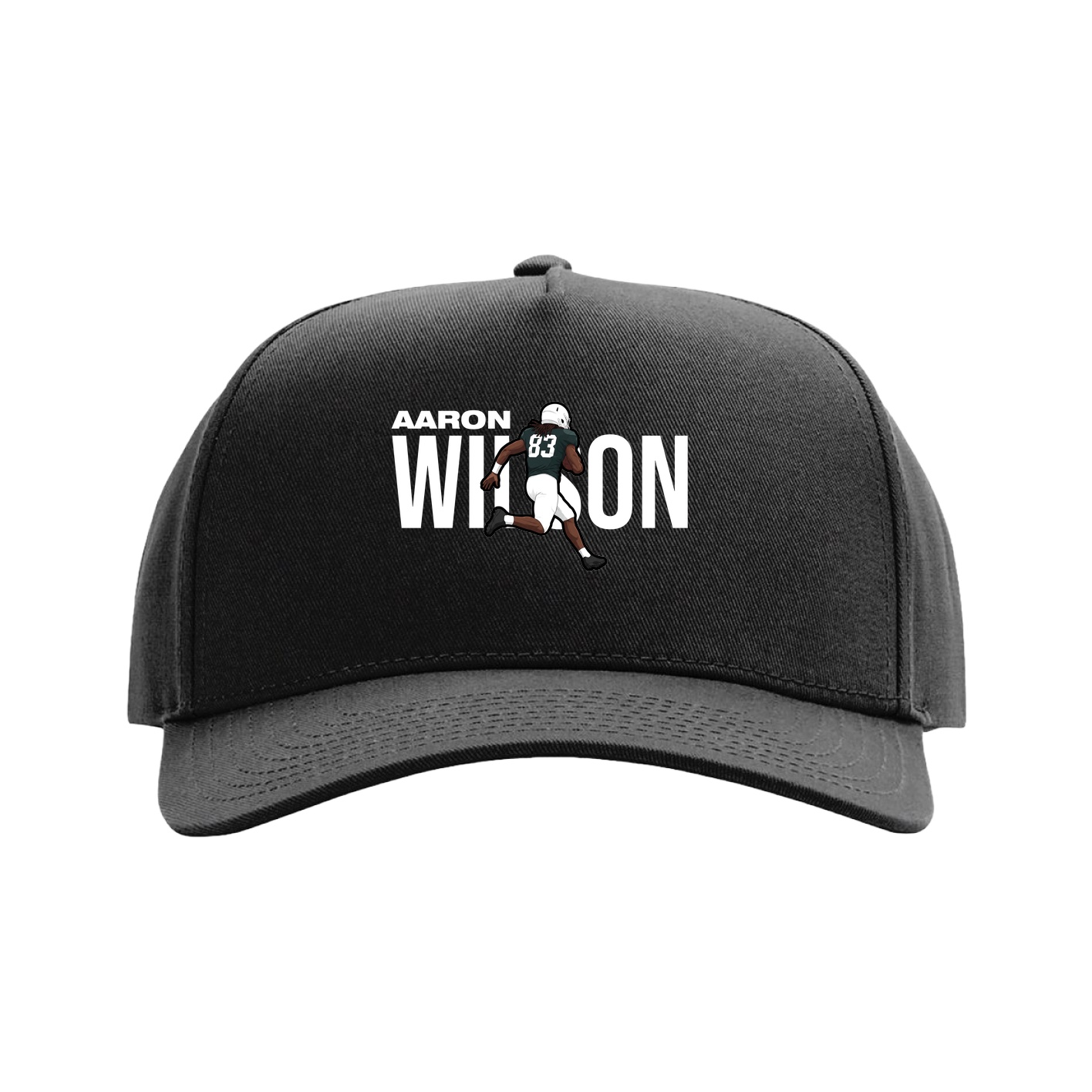 Full Fabric Five-Panel Champ Cap — Player Name in Black