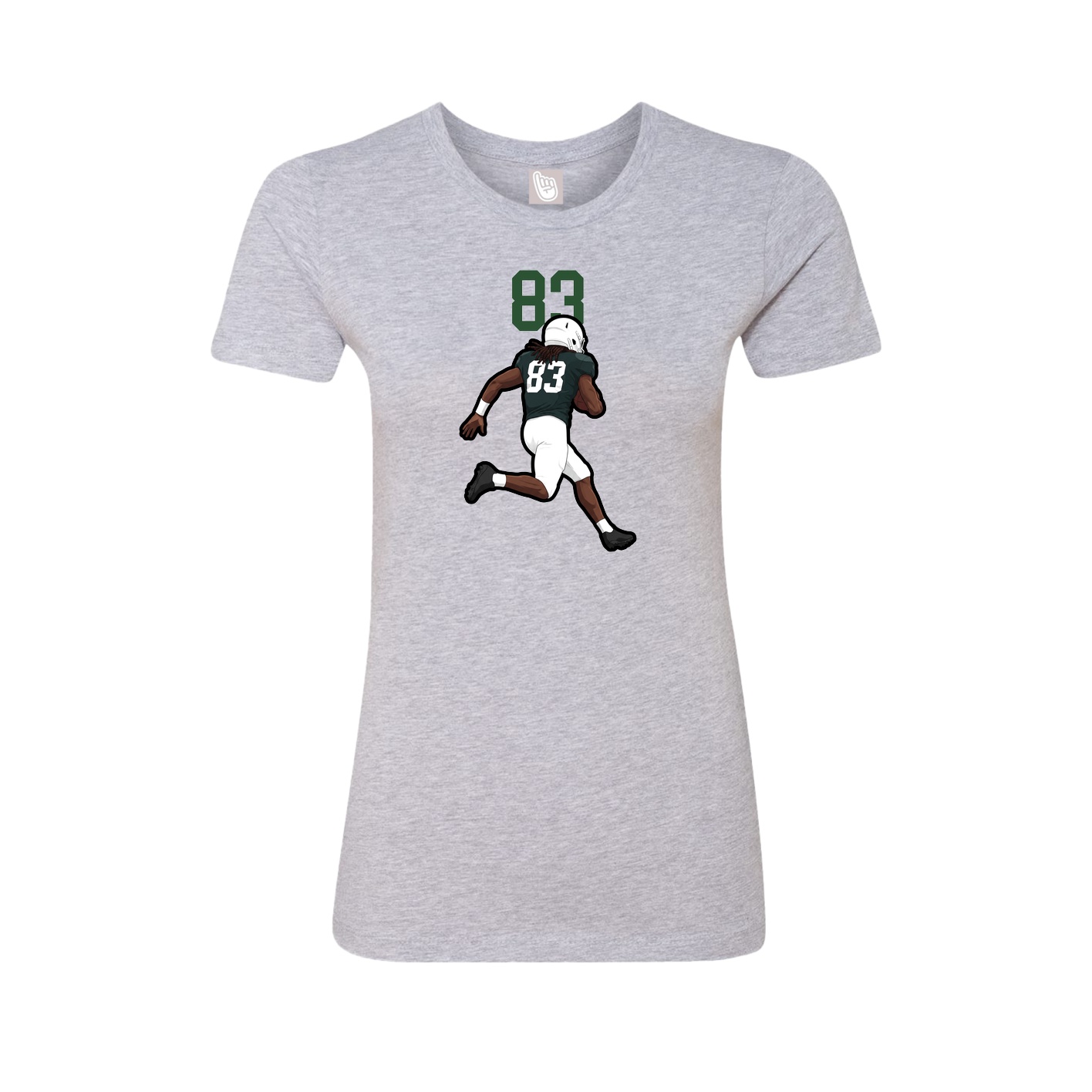 Fitted Women's Tee — Number Top in Grey