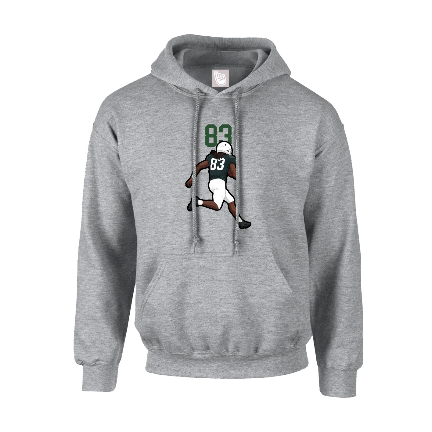 Youth Hoodie — Number Top in Grey