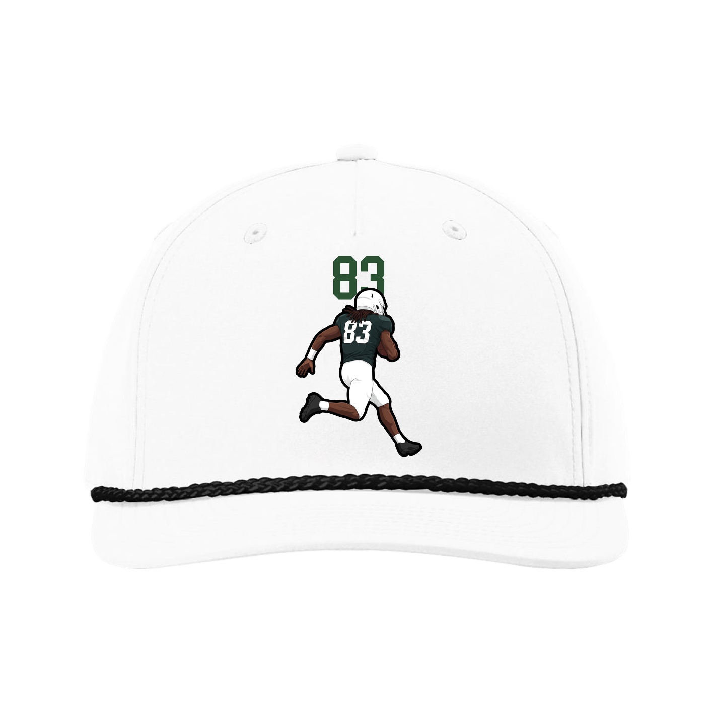 Five-Panel Classic Rope Cap — Number Top in White