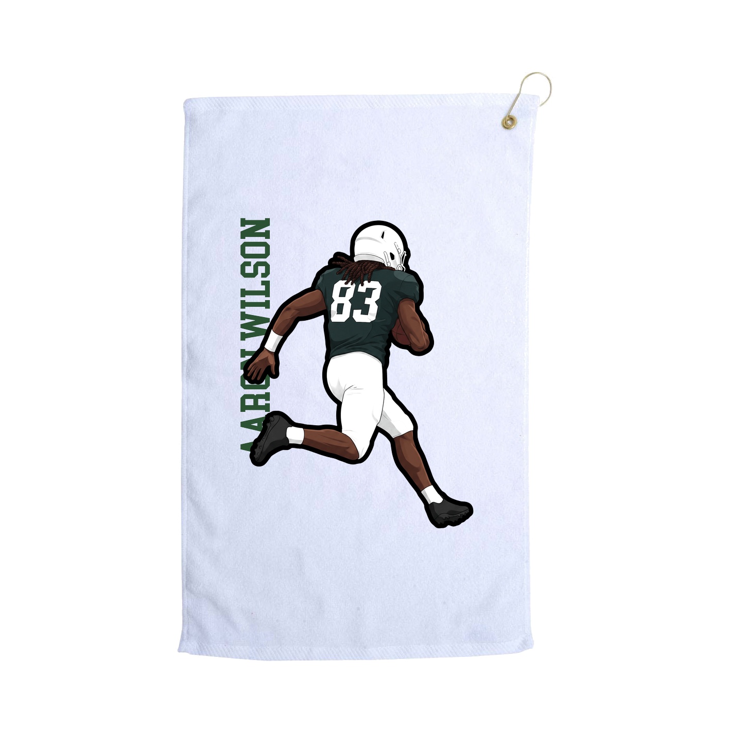 Golf Towel — Name Vertical in White