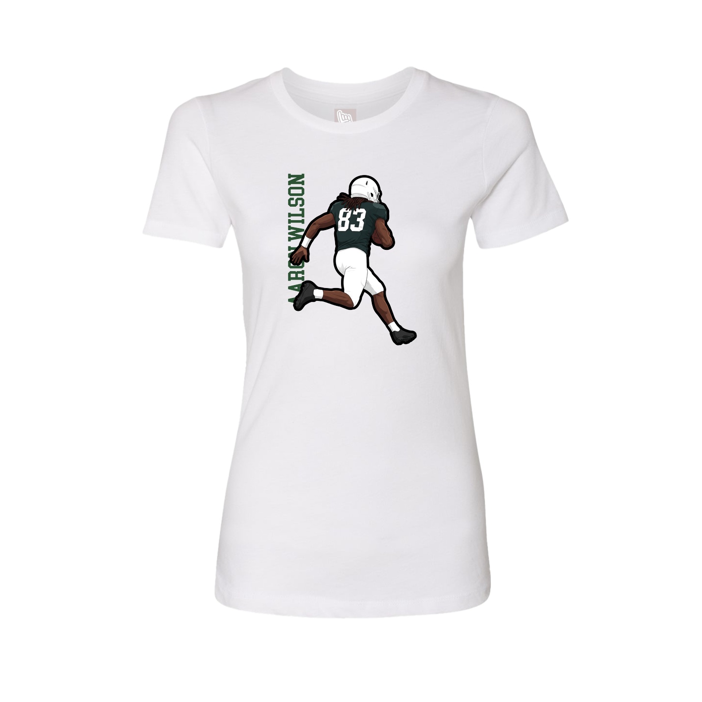 Fitted Women's Tee — Name Vertical in White