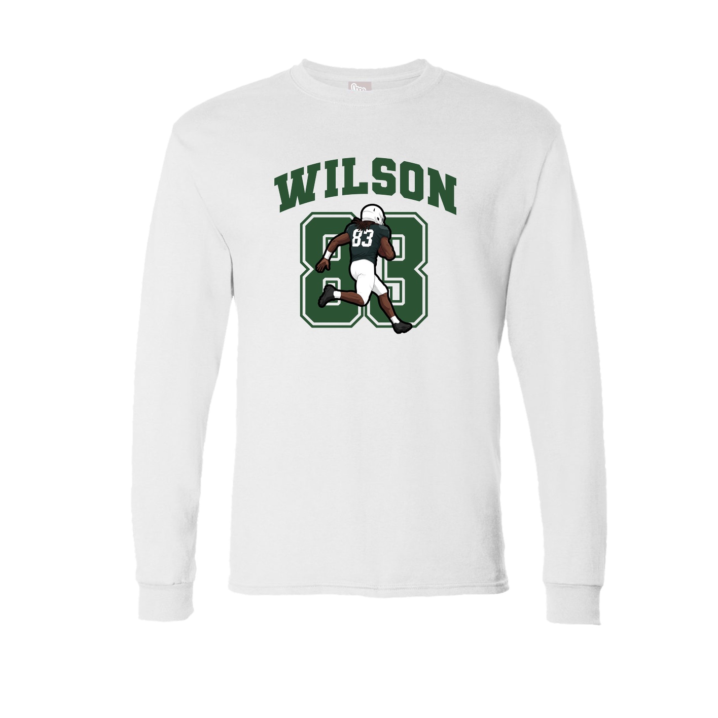 Long Sleeve Tee — Number in White