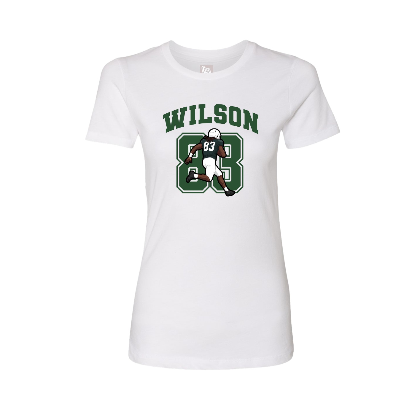 Fitted Women's Tee — Number in White
