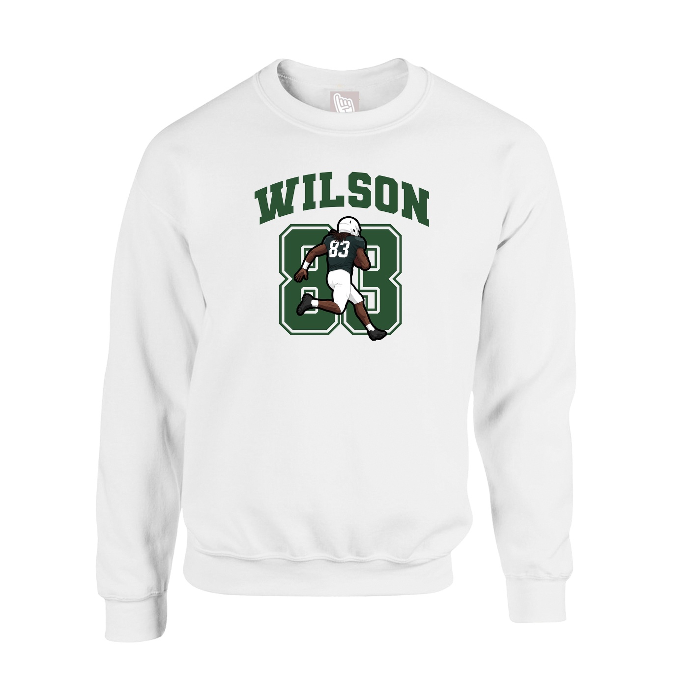 Fleece Crew — Number in White