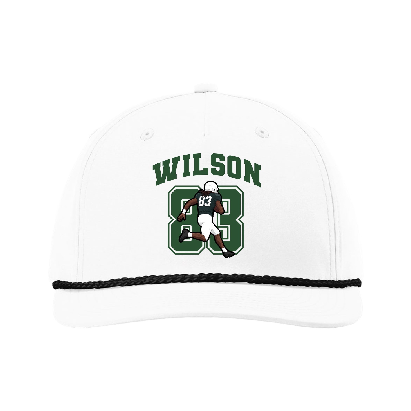 Five-Panel Classic Rope Cap — Number in White