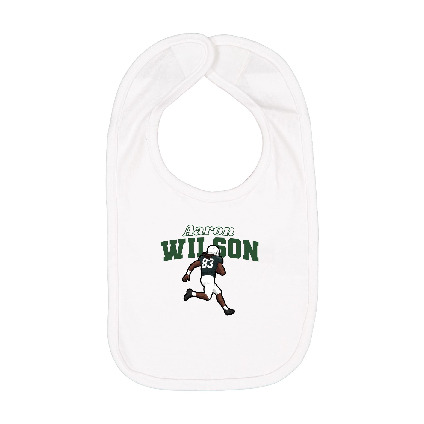 Infant Bib — Name Arch in White