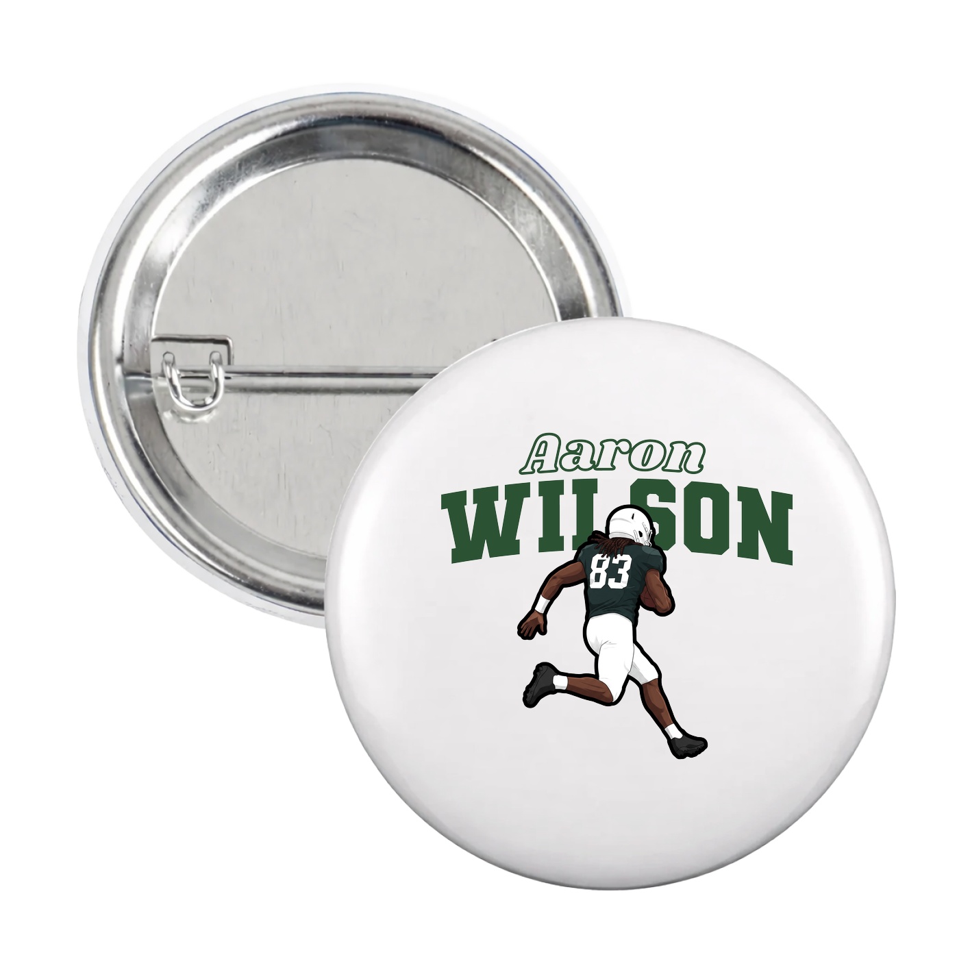 Game Day Button — Name Arch in White