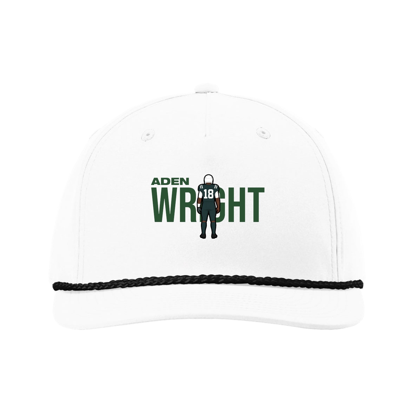 Five-Panel Classic Rope Cap — Player Name in White