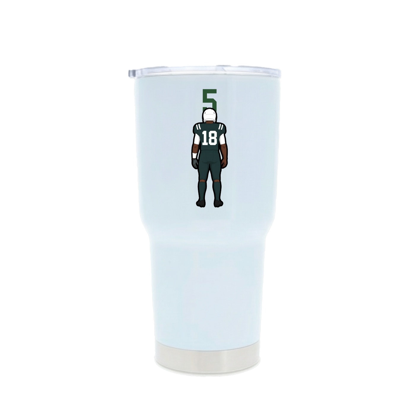 30oz Stainless Steel Tumbler — Number Top in White