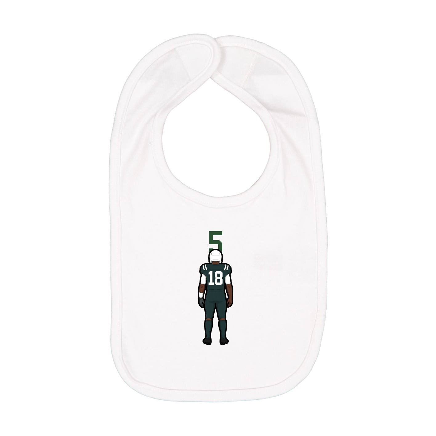 Infant Bib — Number Top in White