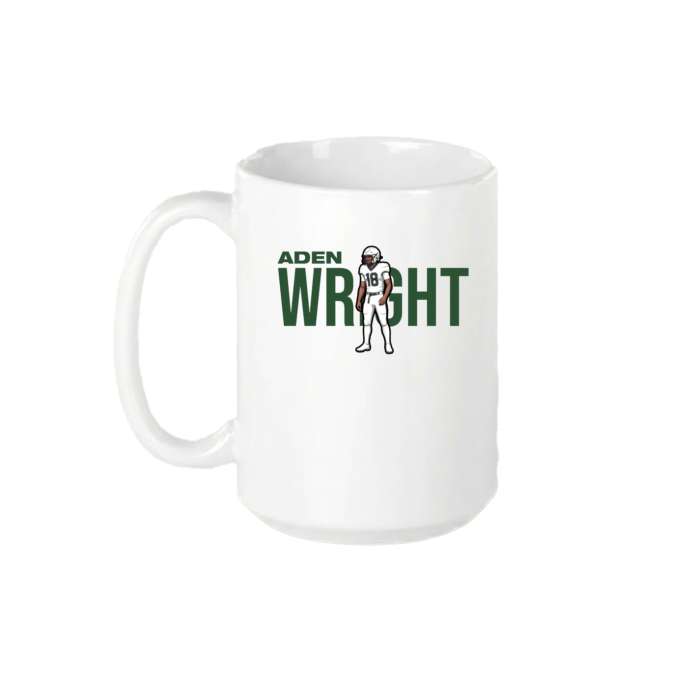 15oz Coffee Mug — Player Name in White