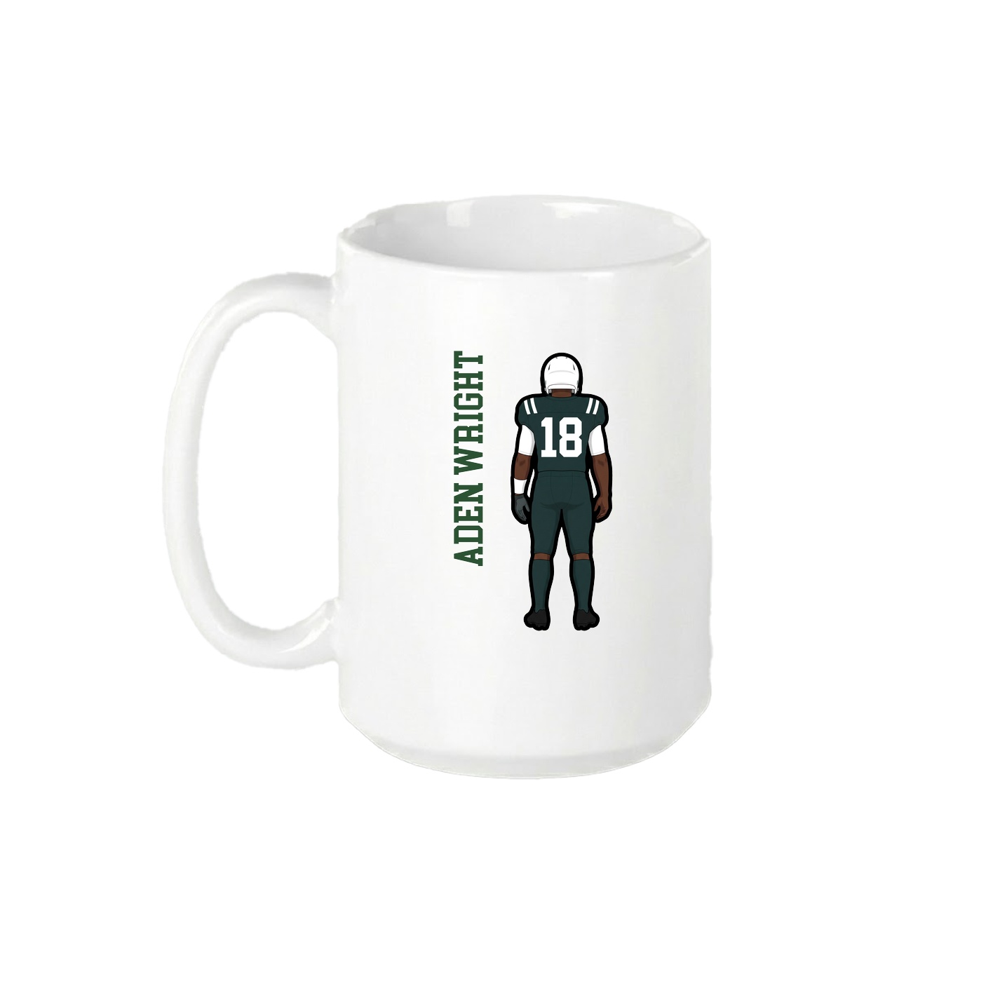 15oz Coffee Mug — Name Vertical in White