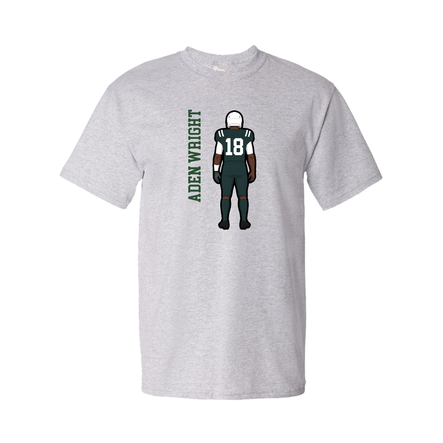 Tee — Name Vertical in Grey