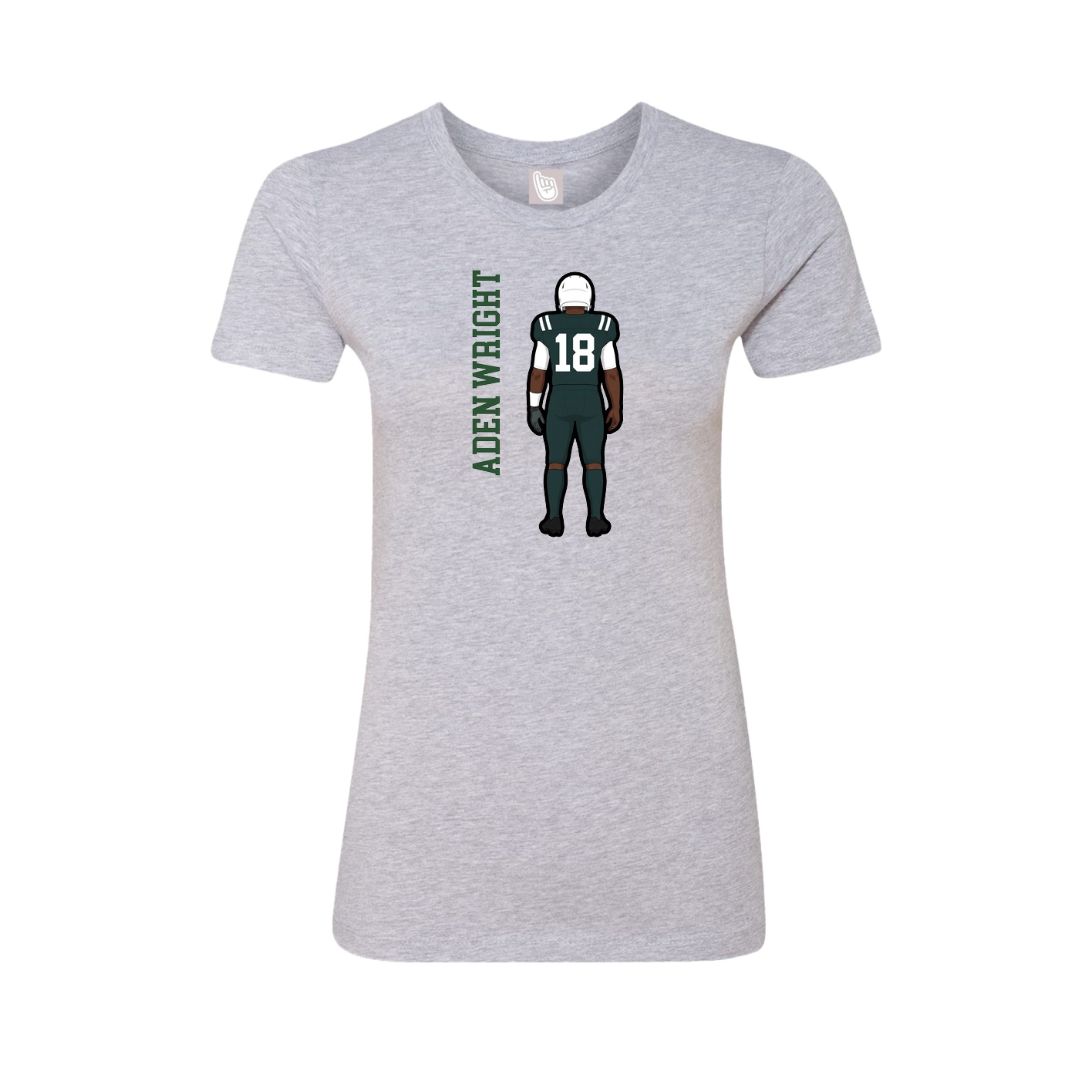 Fitted Women's Tee — Name Vertical in Grey
