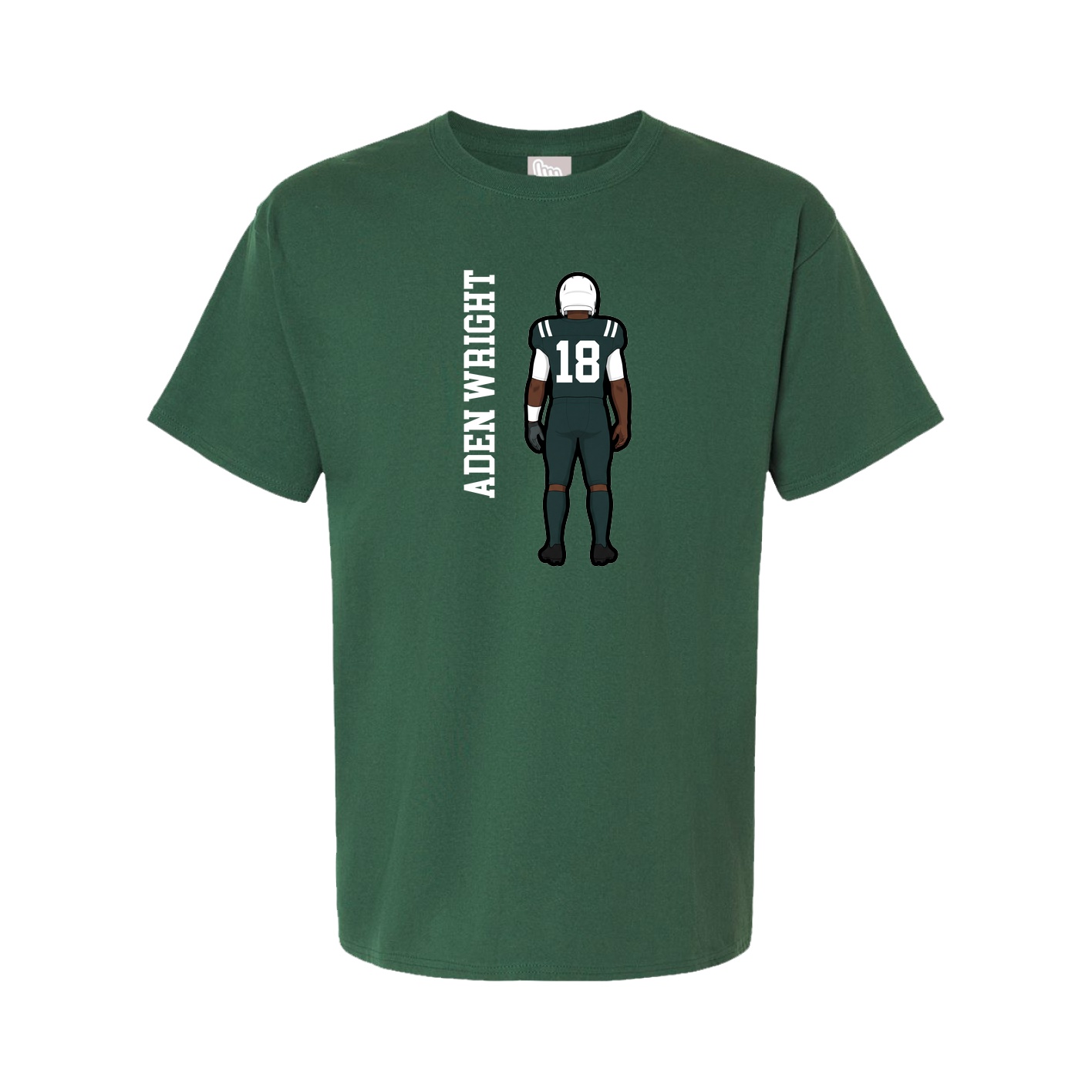 Youth Tee — Name Vertical in Green