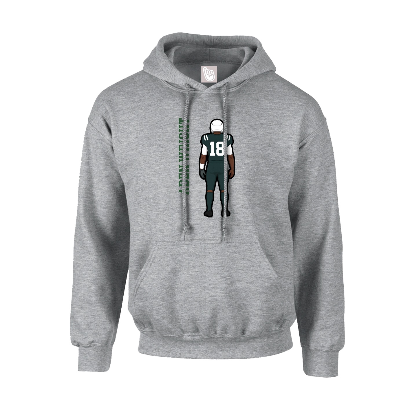 Youth Hoodie — Name Vertical in Grey