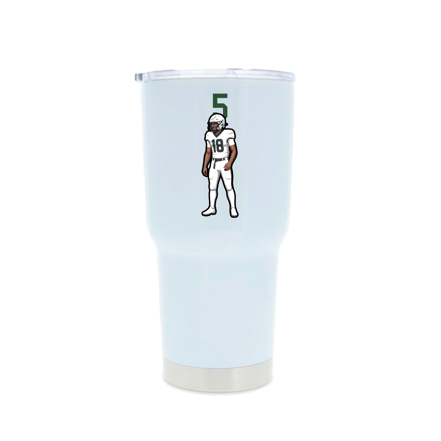 30oz Stainless Steel Tumbler — Number Top in White