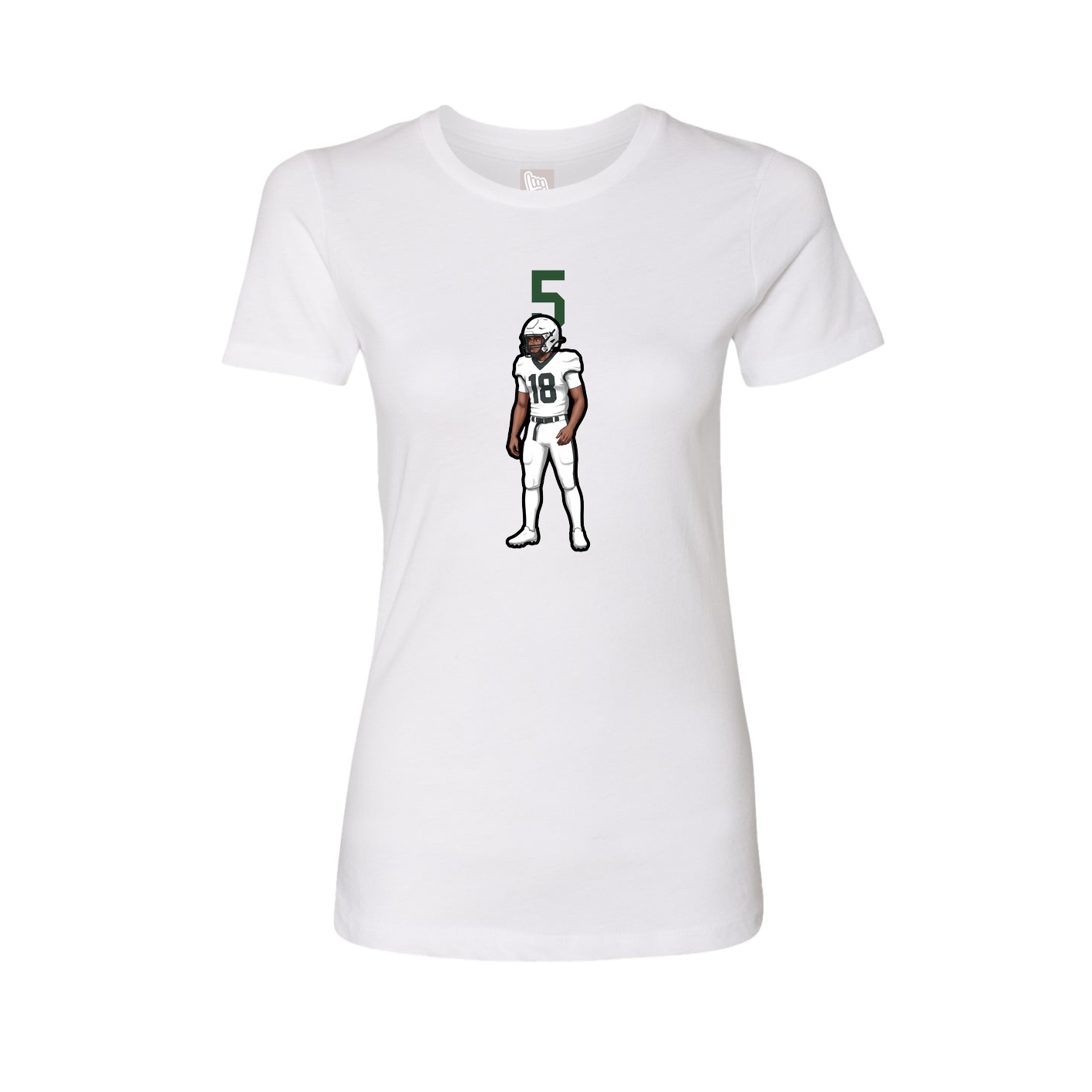 Fitted Women's Tee — Number Top in White