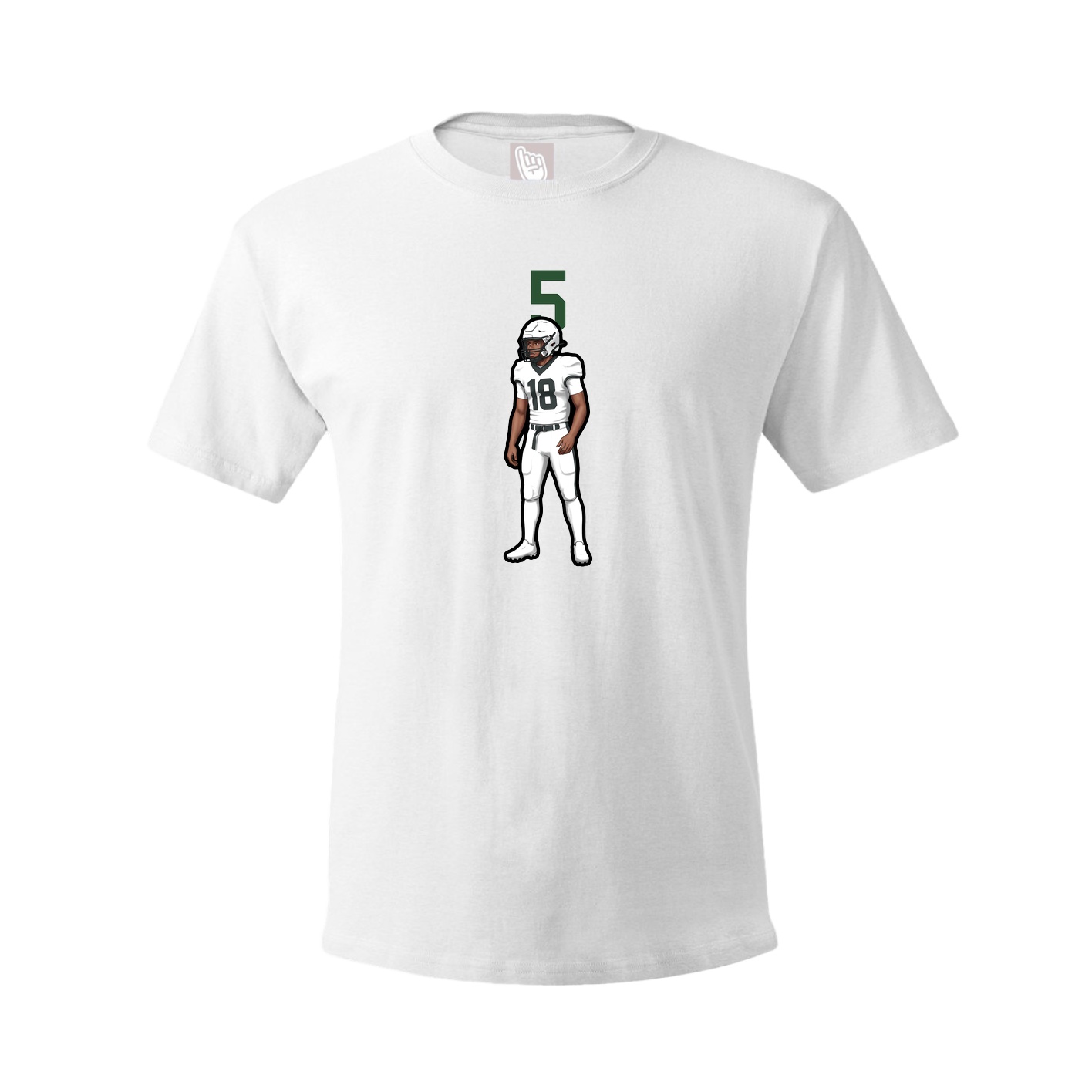 Youth Tee — Number Top in White